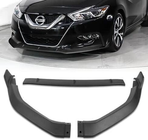 3 Pieces Front Bumper Lip Spoiler Splitter Side Body Kit Trim Protection Compatible with 2016-2018 Nissan Maxima, 2017 (Painted Black) in Saudi Arabia