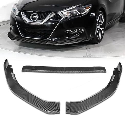 3 Pieces Front Bumper Lip Spoiler Splitter Side Body Kit Trim Protection Compatible with 2016-2018 Nissan Maxima, 2017 (Painted Black) in Saudi Arabia