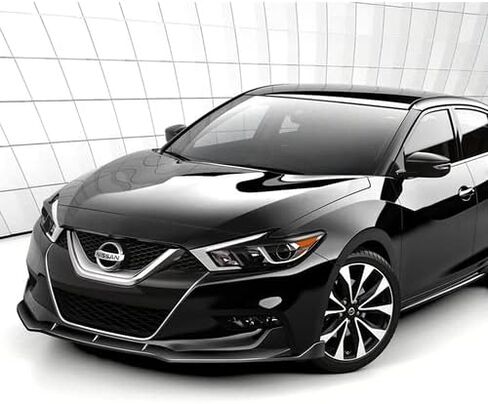 3 Pieces Front Bumper Lip Spoiler Splitter Side Body Kit Trim Protection Compatible with 2016-2018 Nissan Maxima, 2017 (Painted Black) in Saudi Arabia