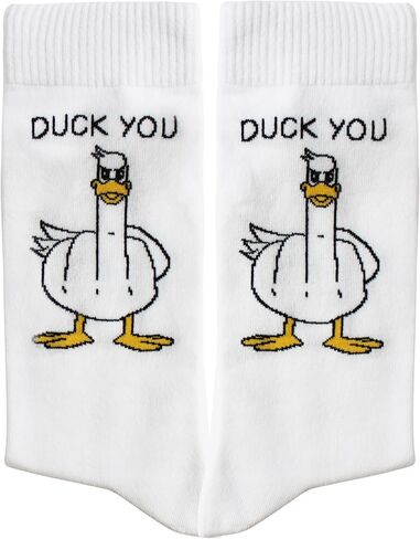 Duck & Goose Embroidered Socks – Cute Funny Animal Cotton Crew Socks Gift for Men & Women, Casual Everyday Wear. in Saudi Arabia