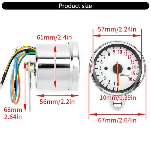 Professional 1.6W Motorcycle Tachometer Speedometer Retro Pointers Designs for Racers Enthusiasts Clubs and Repair Shops Bike Enthusiasts in Kuwait