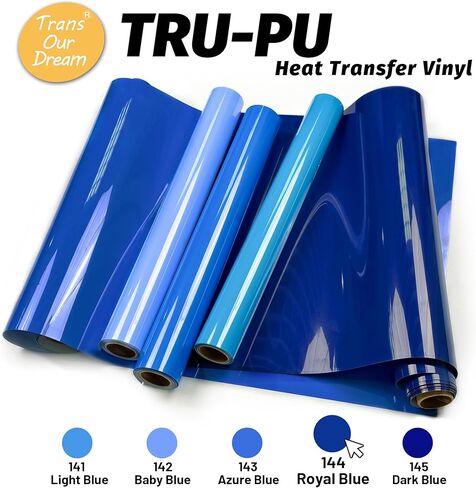 TransOurDream Matte Blue HTV Heat Transfer Vinyl Roll for All Cutter Machines - 12'' x 5ft PU Royal Blue Iron on Vinyl for T-Shirts - Thin and Easy to Weed in Saudi Arabia