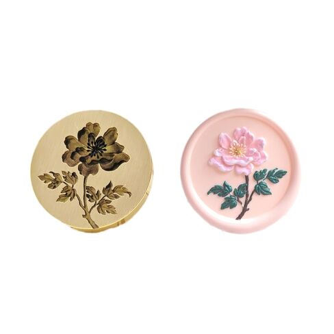 ختم شمع منقوش ثلاثي الأبعاد لدعوة الزفاف ومغلف تغليف الهدايا (رأس نحاسي فقط، الفاوانيا) in Kuwait