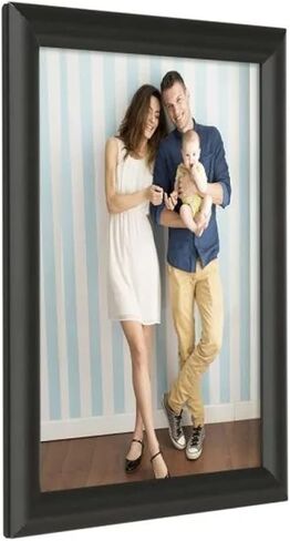 M&T Displays Snap Poster Frame 8.5x11 Inch Black 1" Aluminum Profile Front Loading Wall Mounting Photo Picture Document Certificate Sign Holder Mitered Corner Anti Glare Cover in Kuwait