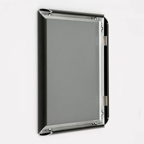 M&T Displays Snap Poster Frame 8.5x11 Inch Black 1" Aluminum Profile Front Loading Wall Mounting Photo Picture Document Certificate Sign Holder Mitered Corner Anti Glare Cover in Kuwait