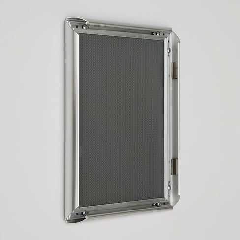 M&T Displays Snap Poster Frame 8.5x11 Inch Chrome 1" Aluminum Profile Front Loading Wall Mounting Photo Picture Document Certificate Sign Holder Mitered Corner Anti Glare Cover in Kuwait