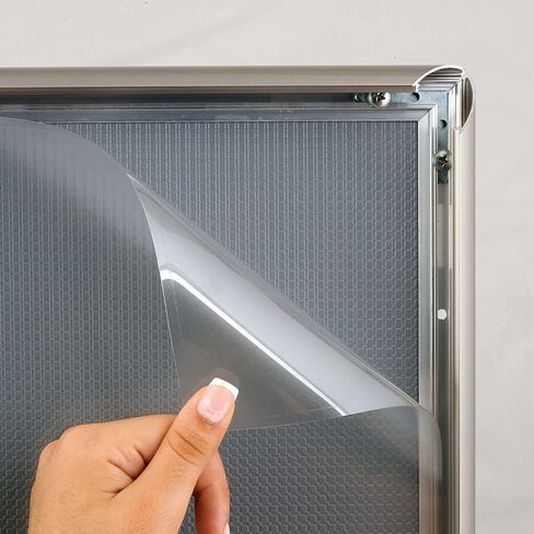 M&T Displays Snap Poster Frame 8.5x11 Inch Chrome 1" Aluminum Profile Front Loading Wall Mounting Photo Picture Document Certificate Sign Holder Mitered Corner Anti Glare Cover in Kuwait