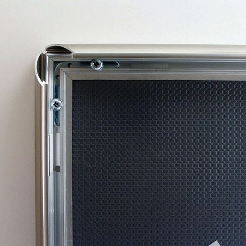 M&T Displays Snap Poster Frame 8.5x11 Inch Chrome 1" Aluminum Profile Front Loading Wall Mounting Photo Picture Document Certificate Sign Holder Mitered Corner Anti Glare Cover in Kuwait