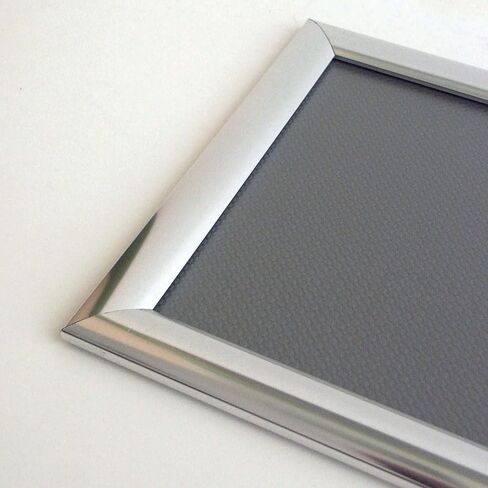 M&T Displays Snap Poster Frame 8.5x11 Inch Chrome 1" Aluminum Profile Front Loading Wall Mounting Photo Picture Document Certificate Sign Holder Mitered Corner Anti Glare Cover in Kuwait