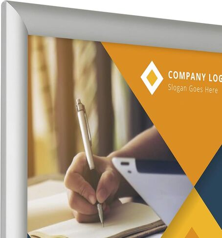 M&T Displays Silver 8.5x11 Poster Frame 1 inch Aluminum Profile Front Loading Wall Mounting Snap Frame Display for Picture, Document or Certificate with Mitred Corner in Kuwait