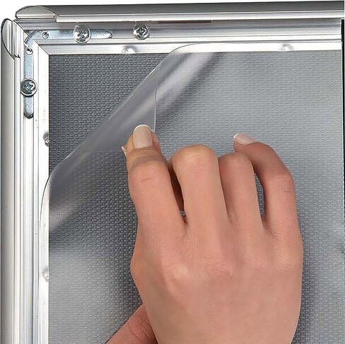 M&T Displays Silver 8.5x11 Poster Frame 1 inch Aluminum Profile Front Loading Wall Mounting Snap Frame Display for Picture, Document or Certificate with Mitred Corner in Kuwait