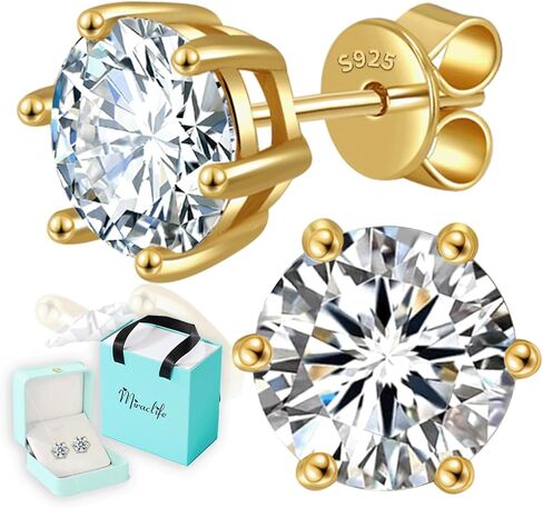 Moissanite Earrings for Women,1-4ct 925 Sterling Silver Moissanite Stud Earrings,Jewelry for Mother Mom Wife Girlfriend, with Certificate in Kuwait