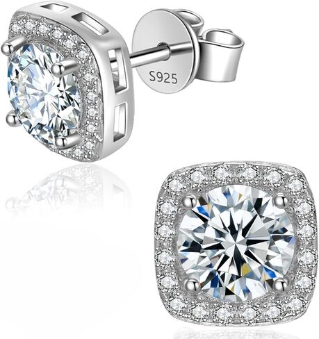 Moissanite Earrings for Women,1-4ct 925 Sterling Silver Moissanite Stud Earrings,Jewelry for Mother Mom Wife Girlfriend, with Certificate in Saudi Arabia