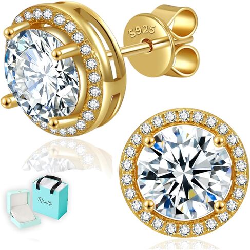 Moissanite Earrings for Women,1-4ct 925 Sterling Silver Moissanite Stud Earrings,Jewelry for Mother Mom Wife Girlfriend, with Certificate in Saudi Arabia