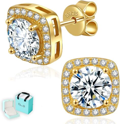 Moissanite Earrings for Women,1-4ct 925 Sterling Silver Moissanite Stud Earrings,Jewelry for Mother Mom Wife Girlfriend, with Certificate in Saudi Arabia