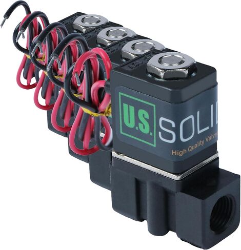 -New- Solenoid Valve 1/4" Normally Closed (N.C.) 12VDC Nylon (New Improved Crack-Resistant Polymer) Blue Cap by U.S. Solid in Saudi Arabia