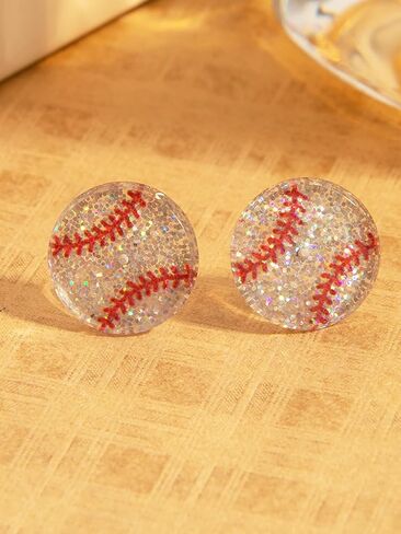 Soccer Basketball Softball Baseball Volleyball Football Stud Earrings for Women Men Hypoallergenic Acrylic Sports Ball Pierced Earring Fashion Jewelry Gifts for Sports Fan Sport Lovers in Saudi Arabia