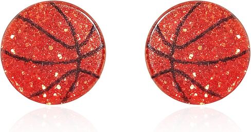 Soccer Basketball Softball Baseball Volleyball Football Stud Earrings for Women Men Hypoallergenic Acrylic Sports Ball Pierced Earring Fashion Jewelry Gifts for Sports Fan Sport Lovers in Saudi Arabia