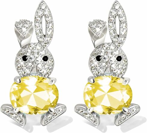 Easter Bunny Earrings for Women Crystal Cute Rabbit Stud Earrings Spring Easter Basket Stuffers Jewelry Gifts in Saudi Arabia