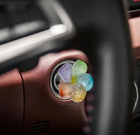 Push to Start Button Cover，Flower car Accessories,Engine Start/Stop Resin Flower Starter Cover (for Decorative Accessories) (Colour) in Saudi Arabia