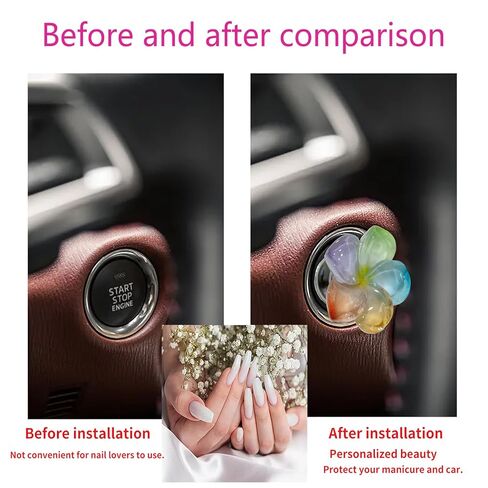 Push to Start Button Cover，Flower car Accessories,Engine Start/Stop Resin Flower Starter Cover (for Decorative Accessories) (Colour) in Saudi Arabia