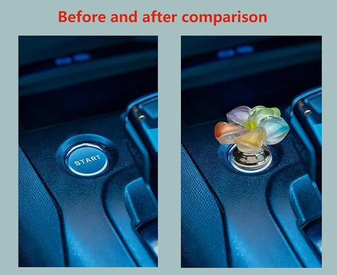 Push to Start Button Cover，Flower car Accessories,Engine Start/Stop Resin Flower Starter Cover (for Decorative Accessories) (Colour) in Saudi Arabia
