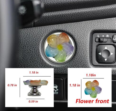 Push to Start Button Cover，Flower car Accessories,Engine Start/Stop Resin Flower Starter Cover (for Decorative Accessories) (Colour) in Saudi Arabia