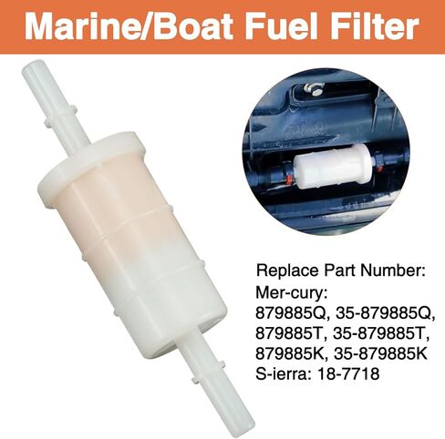 2-Pack 5/16" Inline Fuel Filter for Mer-cury and Mariner Outboards 30/40/50/60HP 75-115HP 150HP 4 Stroke Replace 35-879885Q 35-879885K 18-7718 in Kuwait
