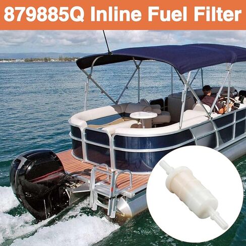 2-Pack 5/16" Inline Fuel Filter for Mer-cury and Mariner Outboards 30/40/50/60HP 75-115HP 150HP 4 Stroke Replace 35-879885Q 35-879885K 18-7718 in Kuwait