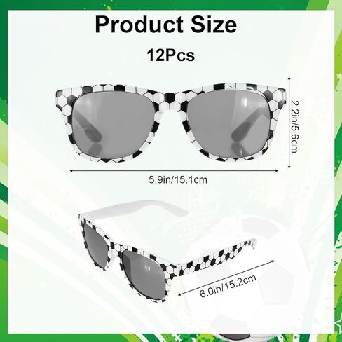 12 Pair Soccer Party Favors Sunglasses Soccer Goodie Bags Stuffers Team Gifts Bulk White Frame Black Checker Sunglasses Birthday Party Decorations Sport Partys Favors For Teens Boy Girl in Saudi Arabia
