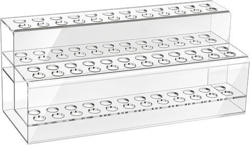 48 Holes Pen Display Stand, Acrylic Pencil Holder for Craft Shows, Clear Makeup Brush Rack, Beaded Eyebrow Art Brush Organizer, Makeup Tool Organizer for School Office Home Retail Store in Kuwait