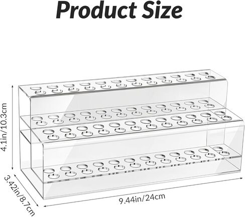 48 Holes Pen Display Stand, Acrylic Pencil Holder for Craft Shows, Clear Makeup Brush Rack, Beaded Eyebrow Art Brush Organizer, Makeup Tool Organizer for School Office Home Retail Store in Kuwait