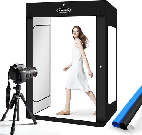 Photo Studio Light Box Photography 32"x32" with 100 LED and 4 Colors Backdrops Photo Box with Lights, Foldable Picture Box for Product Photography with 6500K Brightness in Saudi Arabia