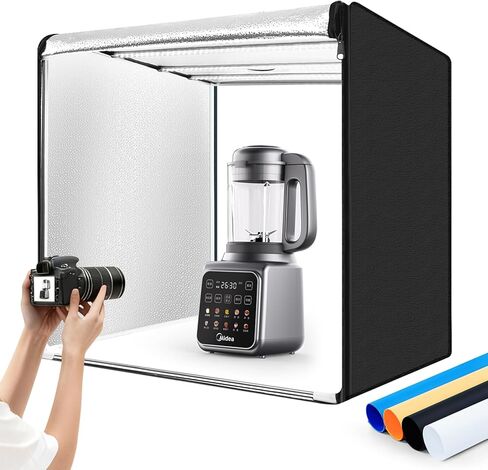 Professional Photography Studio LED Dimmable Large Shooting Tent 47x39x78 ZKEEZM Large Lightbox Photo Video Continuous Lighting Cube Shooting Tent Kit Soft Box with 3Colours Backdrops and Carrying Bag in Kuwait