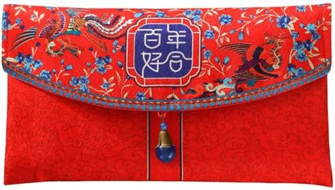 Festival Wedding Envelope Supplies Holder Fabric Card Graduation Money Favor Wrap Accessory Embroidery Cash Shower Hong Bao Silk Year Pockets Bags Party for Spring in Kuwait