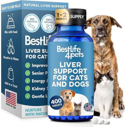 BestLife4Pets Hepatic Cat Liver Support - Dissolvable Homeopathic Liver and Digestive Feline Supplement for Liver Detox and Nutrient Absorption - 100% All Natural - Free of Chemicals or Additives in Kuwait