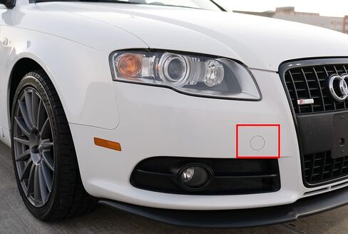 iJDMTOY Unpainted/Primed Front Bumper Tow Hook Cap Cover Replacement Compatible With Audi 2005-2008 B7 Model A4/S4 Standard Bumper in Saudi Arabia