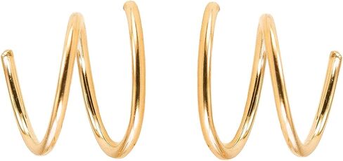 Mini Illusion Gold Hoops, Make 1 Piercing Look Like 2, Minimalist Double Hoops in Gold Filled, Gifts for Women, Handmade by Lotus Stone Jewelry in Kuwait