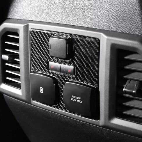 غطاء إطاري لتعديل المقعد الخلفي للسيارة من BETTERHUMZ متوافق مع Ford F150 Raptor 2015-2020 من ألياف الكربون ملصق زر ضبط ملحقات القوالب الداخلية للسيارة (أسود) in Saudi Arabia
