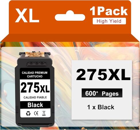 خراطيش حبر سوداء PG-275XL متوافقة مع الحبر 275 XL لاستبدال الحبر الأسود 275 مع طابعة PIXMA MG2420 MG2520 MG2522 MG2525 MG2920 MG2922 MG2924 MG3020 TR4520 TR4522 (1 أسود) in Saudi Arabia