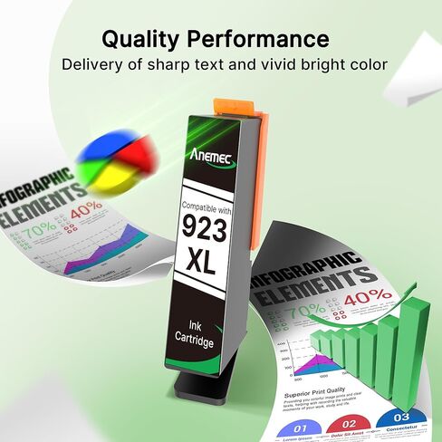 خراطيش حبر 923XL 923 لخراطيش حبر HP 923XL كومبو حزمة لطابعة OfficeJet Pro 8125e 8135e 8139e 8138e 8130e 8120e، حزمة واحدة + 3 عبوات in Kuwait