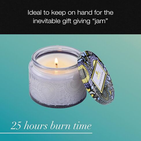 Voluspa Apple Blue Clover, Petite Candle Jar, 3.2 oz, 25 Hour Burn Time, Coconut Wax for Clean Burning, Handcrafted in The USA in Saudi Arabia
