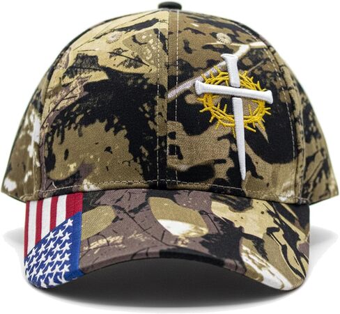 Christian Cross Camo Embroidery Hat for Men, Jesus Hats,Faith Baseball Cap, Meaningful Religious Gift for Birthday and Christmas in Saudi Arabia