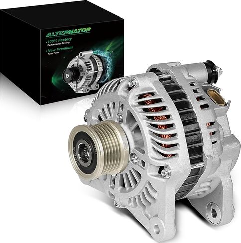 Stable Output Alternator for:-Nissan Sentra Base S SL SR 2011-2012 2.0L, Versa 1.8 S SL 2009 2010 2011 2012 1.8L, Nv200 S SV Taxi 2015 2.0L, 12V 100Amp 6-Groove Pulley CW, OE# 23100-ZW40A in Saudi Arabia