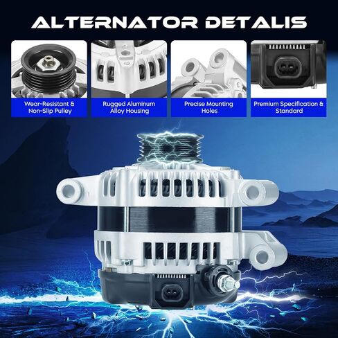 New Alternator Replacement 2.2L 2.4L for Cobalt 2006-2007, for Hhr 2.2L 2.4L L4 2006-2007, for Pontiac 2.2L 2.4L L4 G5 2007, for Pursuit 2.2L 2.4L L4 2006, Replace for 1042104330, 1042104420 in Saudi Arabia