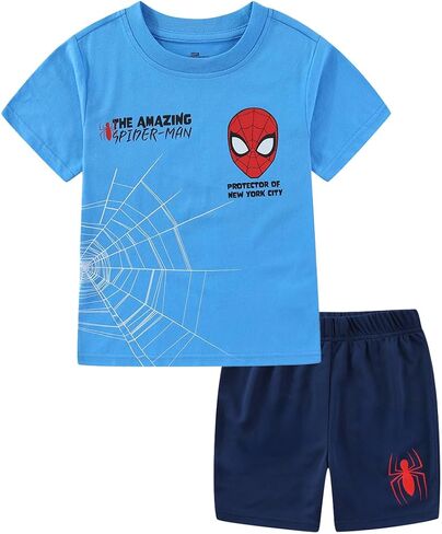 Marvel Spider-Man Boys Short Sleeve T-Shirt and Mesh Short Set for Toddler and Big Kids in Saudi Arabia