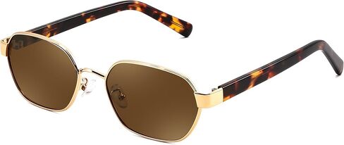 FEISEDY Trendy Polarized Hexagon Sunglasses for Women Men Retro Rectangle Frame UV400 Shades B4198 in Saudi Arabia
