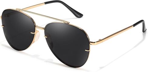 TJUTR Tangle‑Free Aviator Sunglasses for Women & Men, No-Snag Metal Frame, Polarized UV400 Protection Shades for Driving in Kuwait