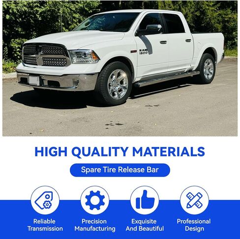 رافعة تحرير الإطارات الاحتياطية، شريط تحرير الإطارات الاحتياطية متوافق مع دودج رام بروماستر 1500 2500 3500 فان جاك، أداة تحرير الإطارات الاحتياطية، أسود، قطعة واحدة in Kuwait