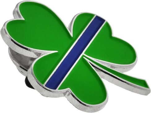 PinMart Thin Blue Line Shamrock St. Patrick's Day Police Enamel Lapel Pin – 1 Piece in Saudi Arabia